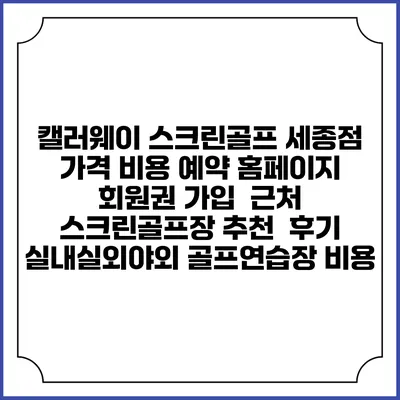 캘러웨이 스크린골프 세종점 가격 비용 예약 홈페이지 | 회원권 가입 | 근처 스크린골프장 추천 | 후기 | 실내실외야외 골프연습장 비용