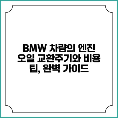 BMW 차량의 엔진 오일 교환주기와 비용 팁, 완벽 가이드