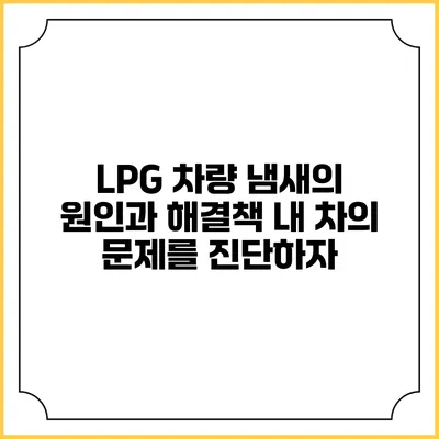 LPG 차량 냄새의 원인과 해결책: 내 차의 문제를 진단하자