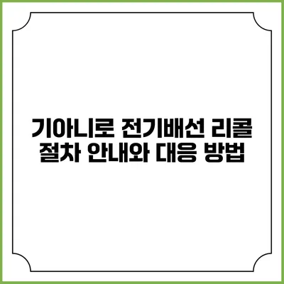기아니로 전기배선 리콜 절차 안내와 대응 방법