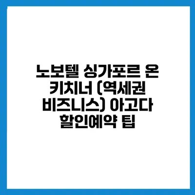 노보텔 싱가포르 온 키치너 (역세권 비즈니스) 아고다 할인예약 팁