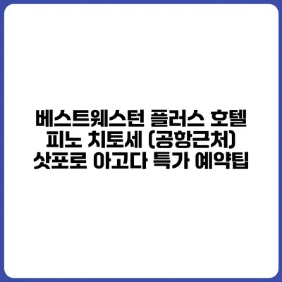 베스트웨스턴 플러스 호텔 피노 치토세 (공항근처) 삿포로 아고다 특가 예약팁