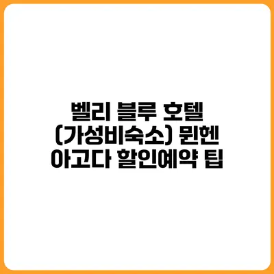 벨리 블루 호텔 (가성비숙소) 뮌헨 아고다 할인예약 팁