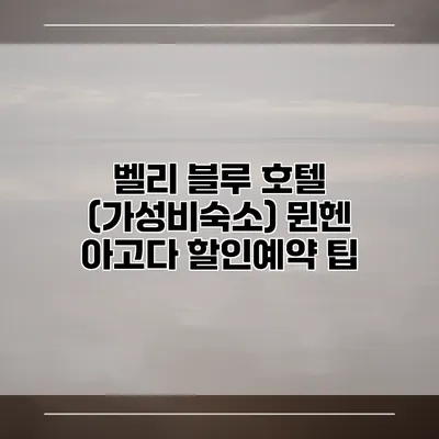 벨리 블루 호텔 (가성비숙소) 뮌헨 아고다 할인예약 팁