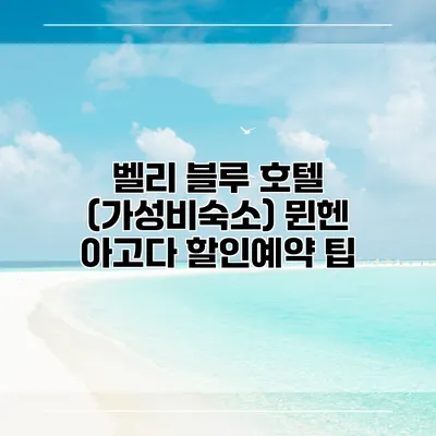 벨리 블루 호텔 (가성비숙소) 뮌헨 아고다 할인예약 팁