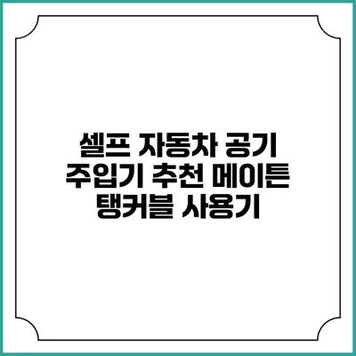 셀프 자동차 공기 주입기 추천 메이튼 탱커블 사용기