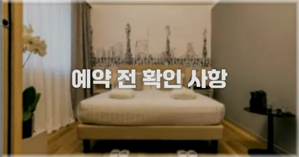 예약 전 확인 사항