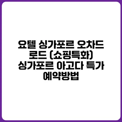 요텔 싱가포르 오차드 로드 (쇼핑특화) 싱가포르 아고다 특가 예약방법