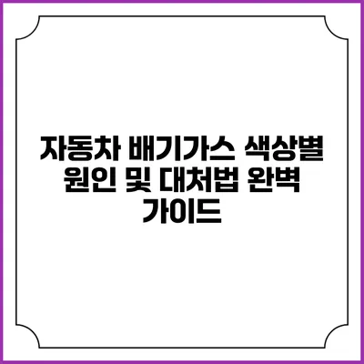 자동차 배기가스 색상별 원인 및 대처법 완벽 가이드