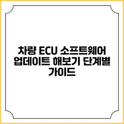 차량 ECU 소프트웨어 업데이트 해보기: 단계별 가이드
