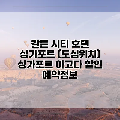 칼튼 시티 호텔 싱가포르 (도심위치) 싱가포르 아고다 할인 예약정보