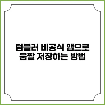 텀블러 비공식 앱으로 움짤 저장하는 방법