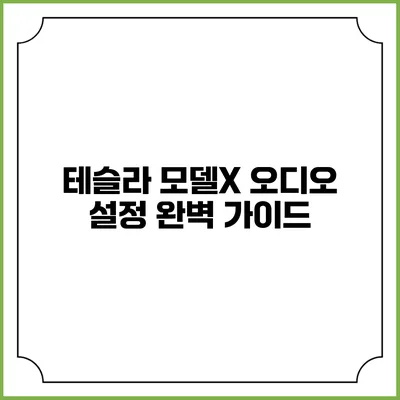 테슬라 모델X 오디오 설정 완벽 가이드