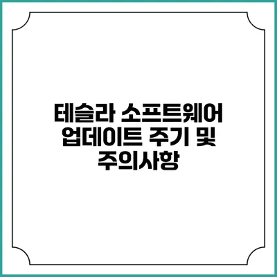 테슬라 소프트웨어 업데이트 주기 및 주의사항