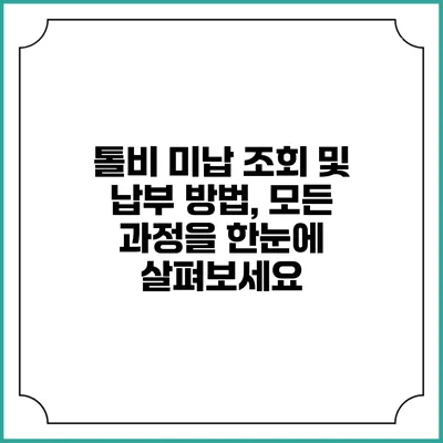 톨비 미납 조회 및 납부 방법, 모든 과정을 한눈에 살펴보세요