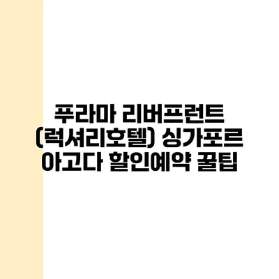 푸라마 리버프런트 (럭셔리호텔) 싱가포르 아고다 할인예약 꿀팁