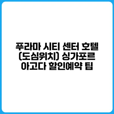 푸라마 시티 센터 호텔 (도심위치) 싱가포르 아고다 할인예약 팁