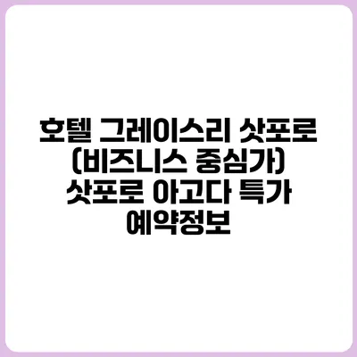 호텔 그레이스리 삿포로 (비즈니스 중심가) 삿포로 아고다 특가 예약정보