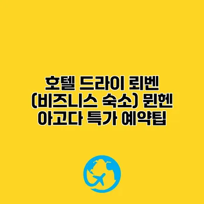 호텔 드라이 뢰벤 (비즈니스 숙소) 뮌헨 아고다 특가 예약팁