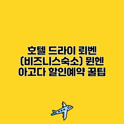 호텔 드라이 뢰벤 (비즈니스숙소) 뮌헨 아고다 할인예약 꿀팁