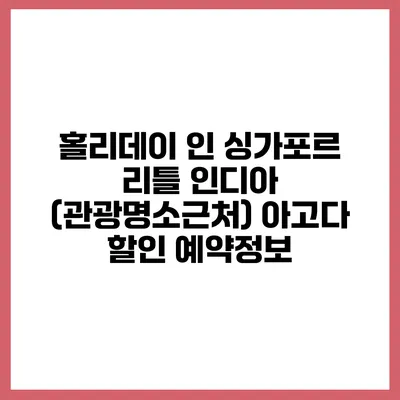 홀리데이 인 싱가포르 리틀 인디아 (관광명소근처) 아고다 할인 예약정보