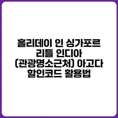 홀리데이 인 싱가포르 리틀 인디아 (관광명소근처) 아고다 할인코드 활용법